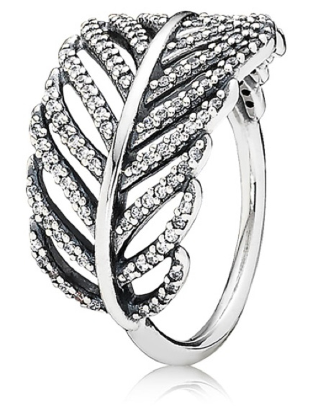 Genuine Retired PANDORA Light as a Feather Ring 190886CZ